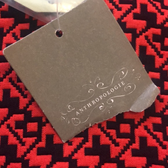 Anthropologie Lili Wang Red Geo Jacquard dress, size 0 - Picture 8 of 11